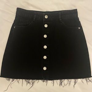 Jean Raw Edged Mini Skirt